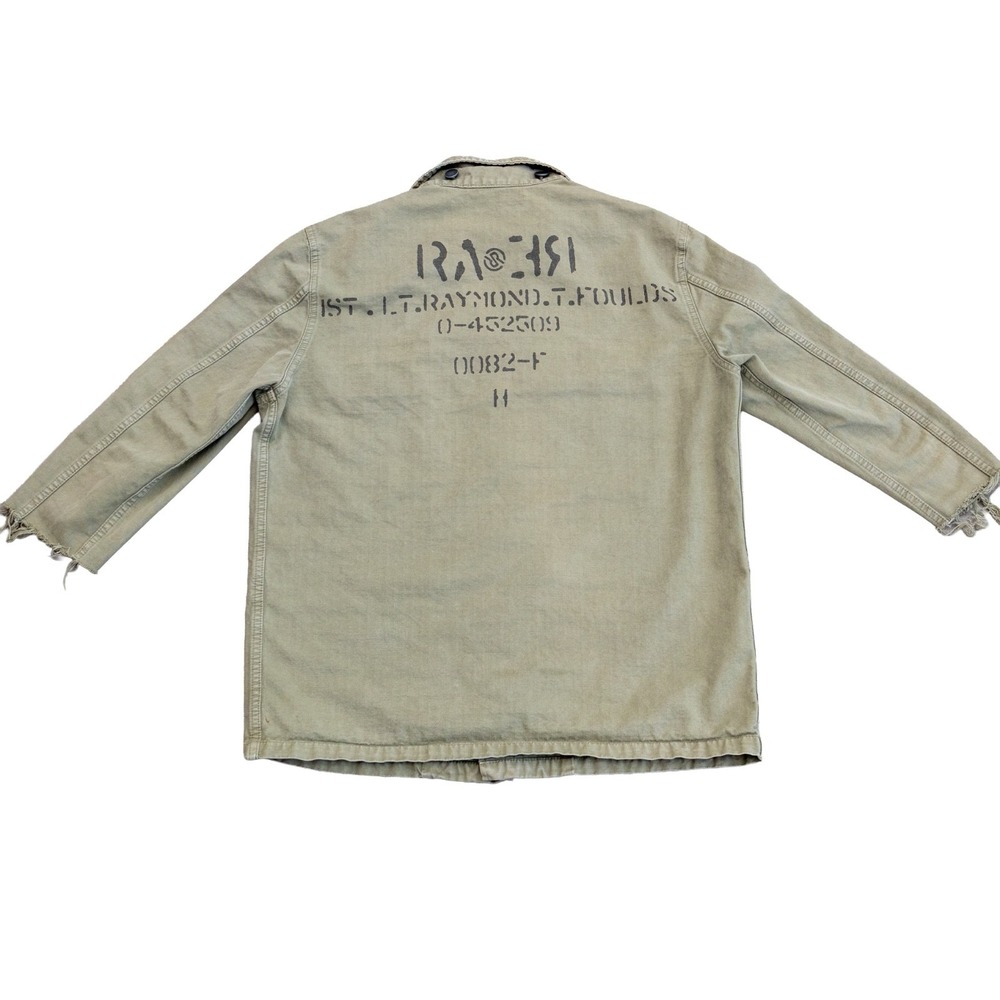 RA-RE Rag Recycle Rag Restyle Military Jacket Mens Slim L Distressed Italy - Picture 2 of 12